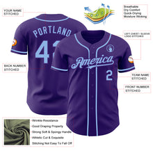 Laden Sie das Bild in den Galerie-Viewer, Custom Purple Light Blue Authentic Baseball Jersey

