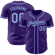 Laden Sie das Bild in den Galerie-Viewer, Custom Purple Light Blue Authentic Baseball Jersey
