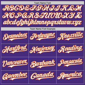 Custom Purple White Orange-Kelly Green Authentic Baseball Jersey
