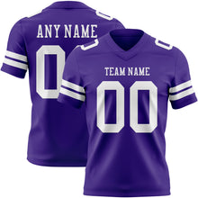 Load image into Gallery viewer, Custom Purple White Authentic Football Jersey
