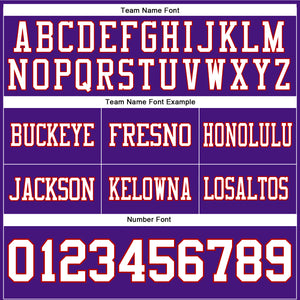 Custom Purple White-Red Authentic Football Jersey