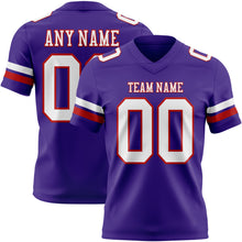 Load image into Gallery viewer, Custom Purple White-Red Authentic Football Jersey
