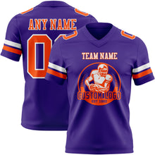 Load image into Gallery viewer, Custom Purple Orange-White Authentic Football Jersey
