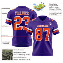 Load image into Gallery viewer, Custom Purple Orange-White Authentic Football Jersey
