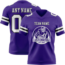 Laden Sie das Bild in den Galerie-Viewer, Custom Purple White-Black Authentic Football Jersey
