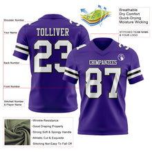 Laden Sie das Bild in den Galerie-Viewer, Custom Purple White-Black Authentic Football Jersey
