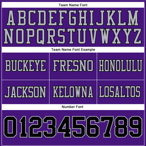 Custom Purple Black-Gray Authentic Football Jersey