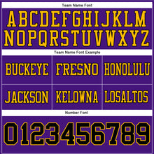 Load image into Gallery viewer, Custom Purple Black-Gold Authentic Football Jersey
