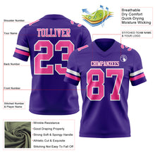 Load image into Gallery viewer, Custom Purple Pink-White Authentic Football Jersey
