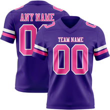 Load image into Gallery viewer, Custom Purple Pink-White Authentic Football Jersey
