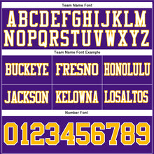 Load image into Gallery viewer, Custom Purple Gold-White Authentic Football Jersey
