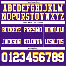 Загрузить изображение в средство просмотра галереи, Custom Purple White-Gold Authentic Football Jersey
