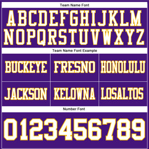 Custom Purple White-Gold Authentic Football Jersey