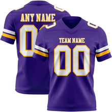Загрузить изображение в средство просмотра галереи, Custom Purple White-Gold Authentic Football Jersey
