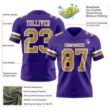 Load image into Gallery viewer, Custom Purple Old Gold-White Authentic Football Jersey
