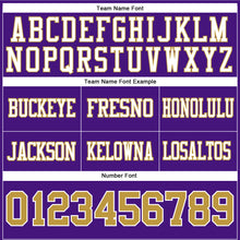 Load image into Gallery viewer, Custom Purple Old Gold-White Authentic Football Jersey
