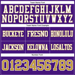 Custom Purple Old Gold-White Authentic Football Jersey