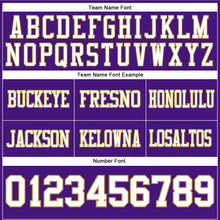 Load image into Gallery viewer, Custom Purple White-Old Gold Authentic Football Jersey
