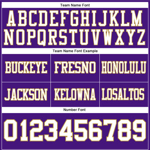 Custom Purple White-Old Gold Authentic Football Jersey