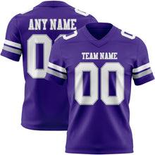 Load image into Gallery viewer, Custom Purple White-Gray Authentic Football Jersey
