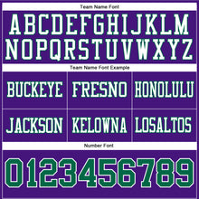 Load image into Gallery viewer, Custom Purple Kelly Green-White Authentic Football Jersey
