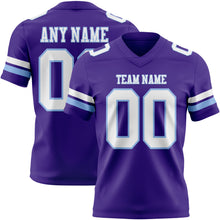 Laden Sie das Bild in den Galerie-Viewer, Custom Purple White-Light Blue Authentic Football Jersey
