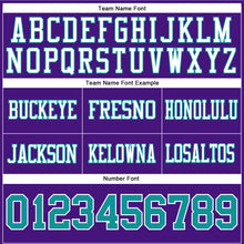 Load image into Gallery viewer, Custom Purple Teal-White Authentic Football Jersey
