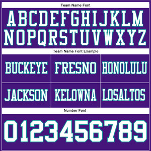 Custom Purple White-Teal Authentic Football Jersey