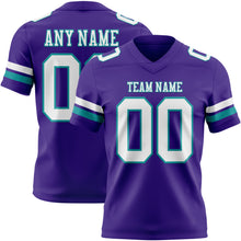 Load image into Gallery viewer, Custom Purple White-Teal Authentic Football Jersey
