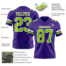 Load image into Gallery viewer, Custom Purple Neon Green-White Authentic Football Jersey
