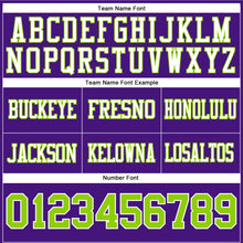 Load image into Gallery viewer, Custom Purple Neon Green-White Authentic Football Jersey
