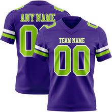 Load image into Gallery viewer, Custom Purple Neon Green-White Authentic Football Jersey
