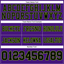 Load image into Gallery viewer, Custom Purple Black-Neon Green Authentic Football Jersey
