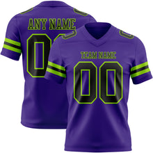 Load image into Gallery viewer, Custom Purple Black-Neon Green Authentic Football Jersey
