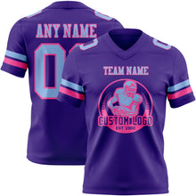Загрузить изображение в средство просмотра галереи, Custom Purple Light Blue-Pink Authentic Football Jersey
