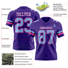 Загрузить изображение в средство просмотра галереи, Custom Purple Light Blue-Pink Authentic Football Jersey
