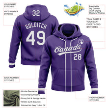 Load image into Gallery viewer, Custom Stitched Purple White Baseball Pullover Sweatshirt Hoodie
