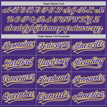 Load image into Gallery viewer, Custom Purple White-Yellow Authentic Baseball Jersey
