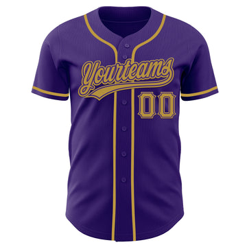 Custom Purple Old Gold Authentic Baseball Jersey