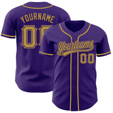 Загрузить изображение в средство просмотра галереи, Custom Purple Old Gold Authentic Baseball Jersey
