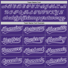 Load image into Gallery viewer, Custom Purple White Authentic Baseball Jersey
