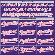 Load image into Gallery viewer, Custom Purple Medium Pink-White Authentic Baseball Jersey
