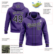 Загрузить изображение в средство просмотра галереи, Custom Stitched Purple Black-White Baseball Pullover Sweatshirt Hoodie

