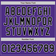 Загрузить изображение в средство просмотра галереи, Custom Stitched Purple Black-White Baseball Pullover Sweatshirt Hoodie
