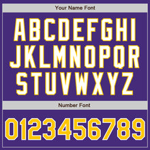 Load image into Gallery viewer, Custom Purple Yellow-White Authentic Baseball Jersey
