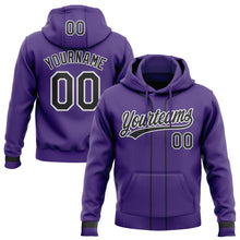 Загрузить изображение в средство просмотра галереи, Custom Stitched Purple Black-White Baseball Pullover Sweatshirt Hoodie
