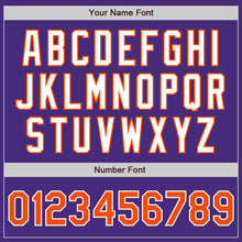 Laden Sie das Bild in den Galerie-Viewer, Custom Purple Orange-White Authentic Baseball Jersey
