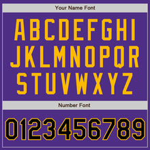 Загрузить изображение в средство просмотра галереи, Custom Stitched Purple Black-Gold Baseball Pullover Sweatshirt Hoodie
