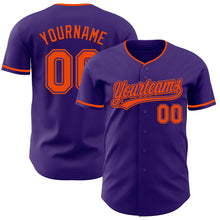 Load image into Gallery viewer, Custom Purple Orange Authentic Baseball Jersey
