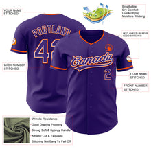 Load image into Gallery viewer, Custom Purple White-Orange Authentic Baseball Jersey
